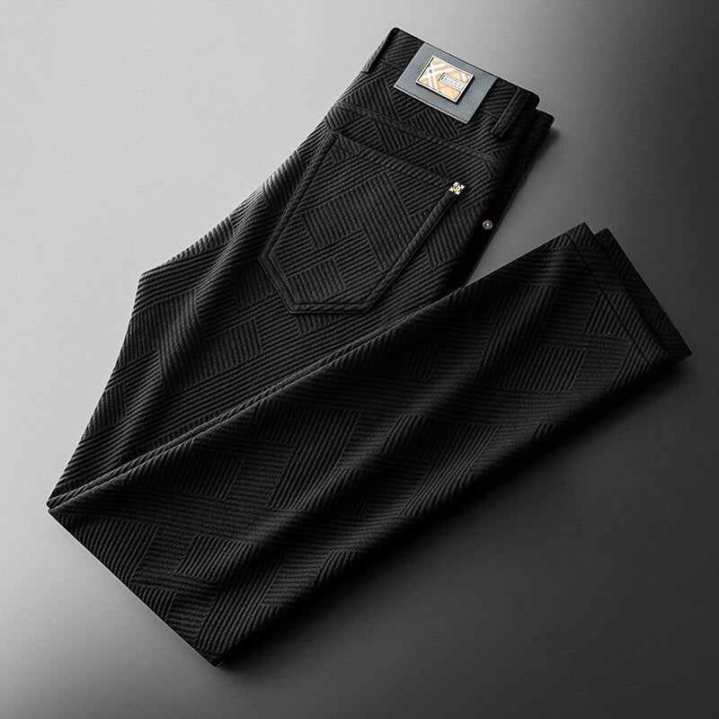 Men's Patterned Dress Pants – Grid Style Trousers