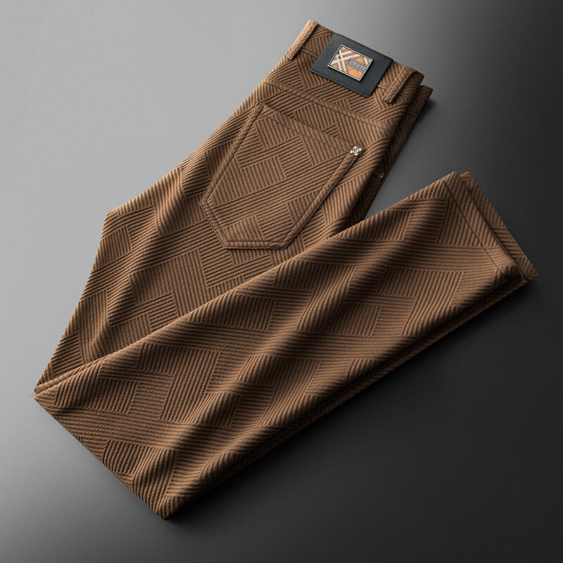 Men's Patterned Dress Pants – Grid Style Trousers - OutfitLondon