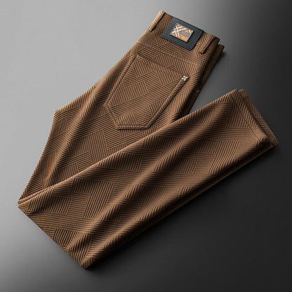 Men's Patterned Dress Pants – Grid Style Trousers - OutfitLondon