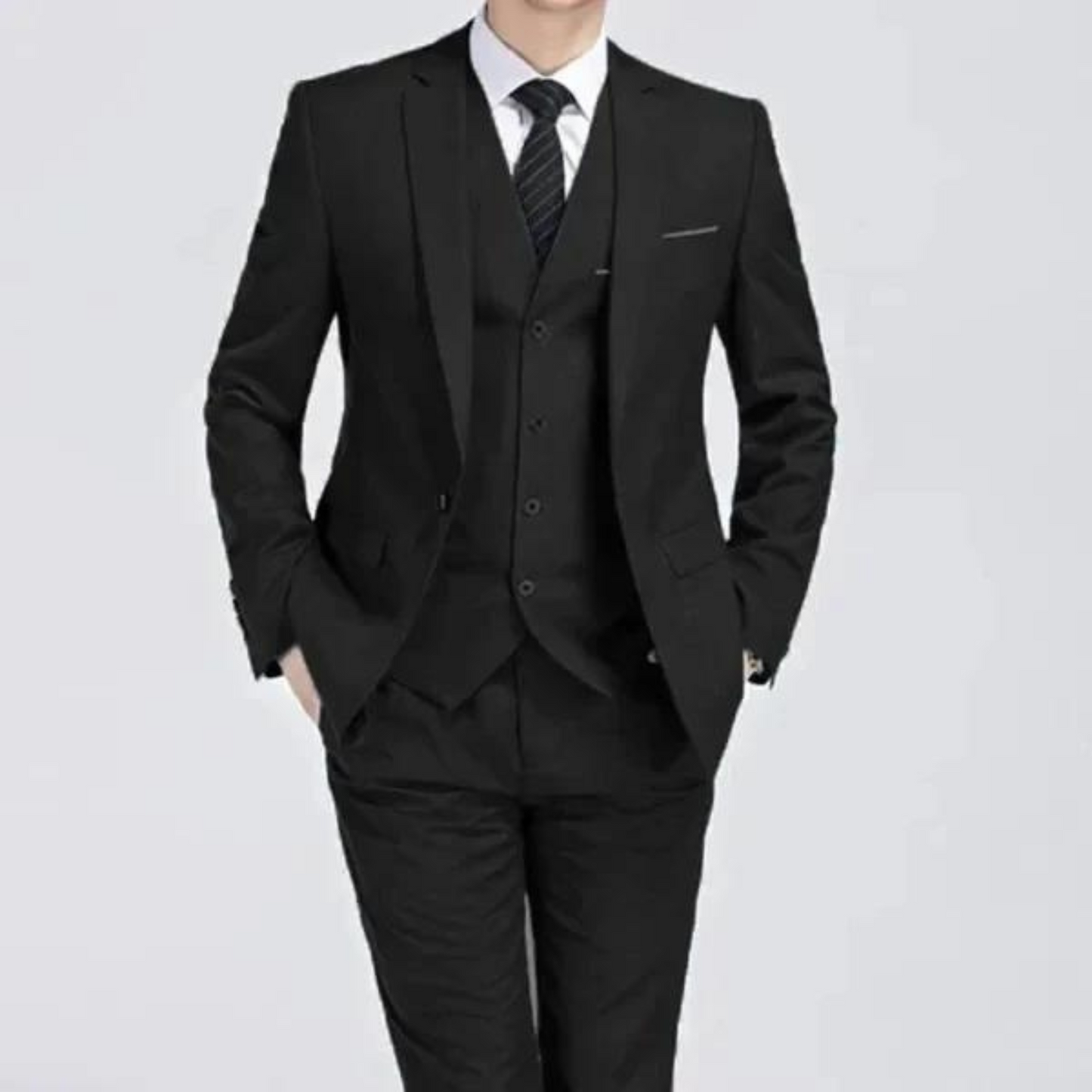 Classic Black 3-Piece Men's Formal Suit