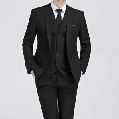 Classic Black 3-Piece Men's Formal Suit