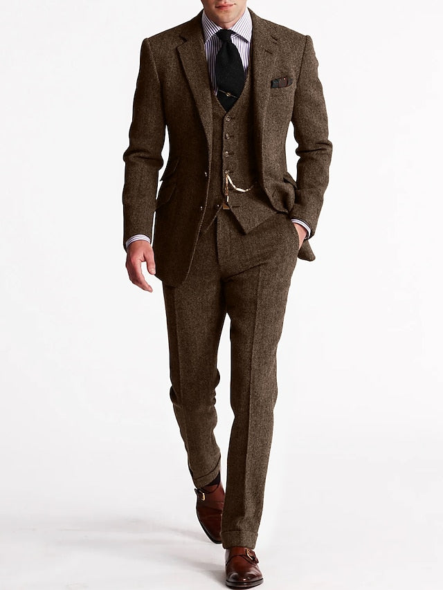 Elegant Mens Formal 3 Piece Suit Set