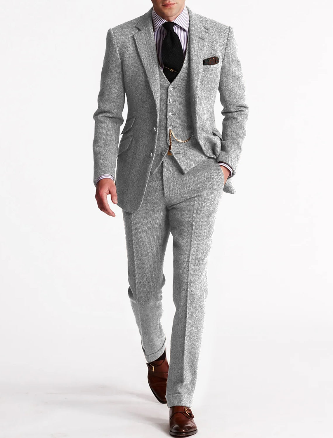 Elegant Mens Formal 3 Piece Suit Set