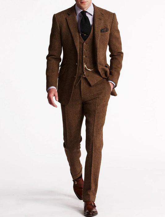 Elegant Mens Formal 3 Piece Suit Set - OutfitLondon