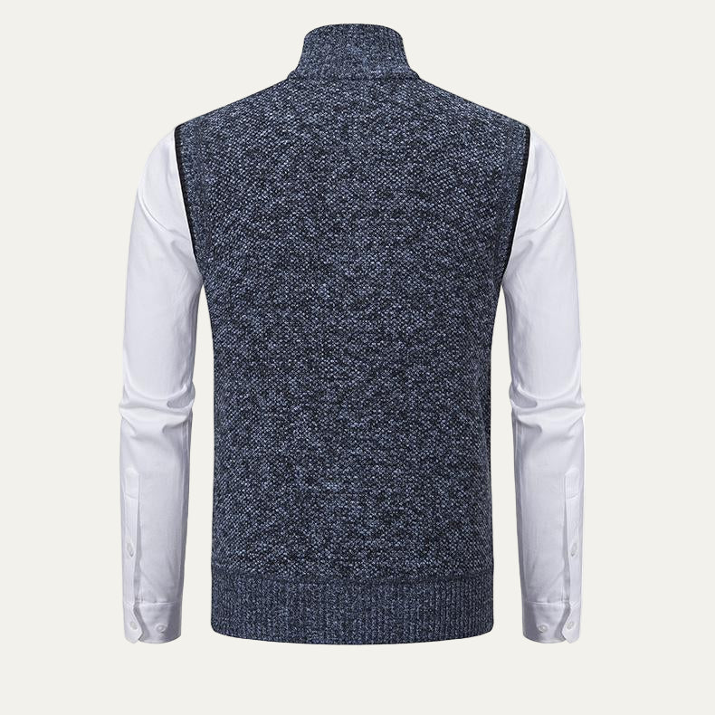 Men's Thick Cable Knit Zipper Vest