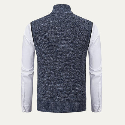 Men's Thick Cable Knit Zipper Vest