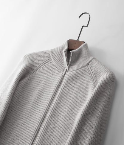 Men's Thick Zipper Crew Neck Sweater