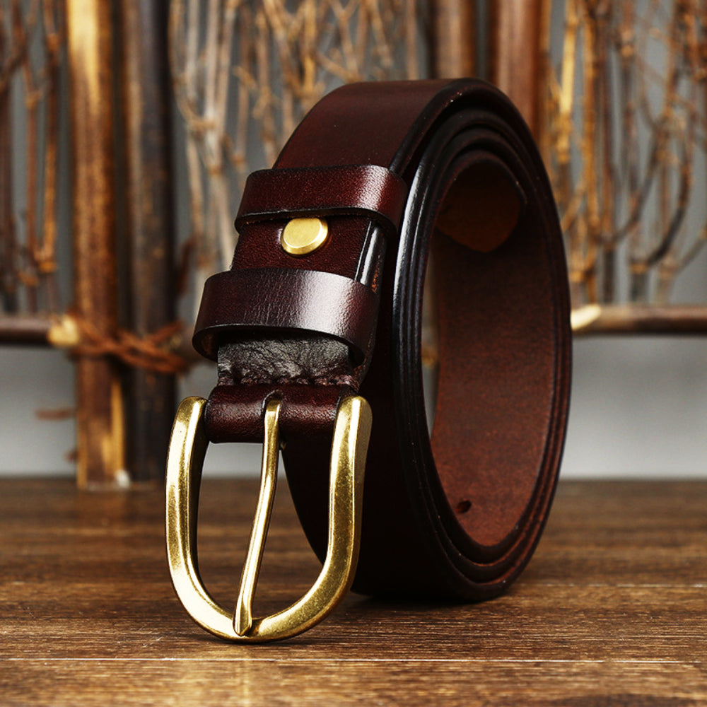 Genuine Brown Leather Mens Belt - OutfitLondon