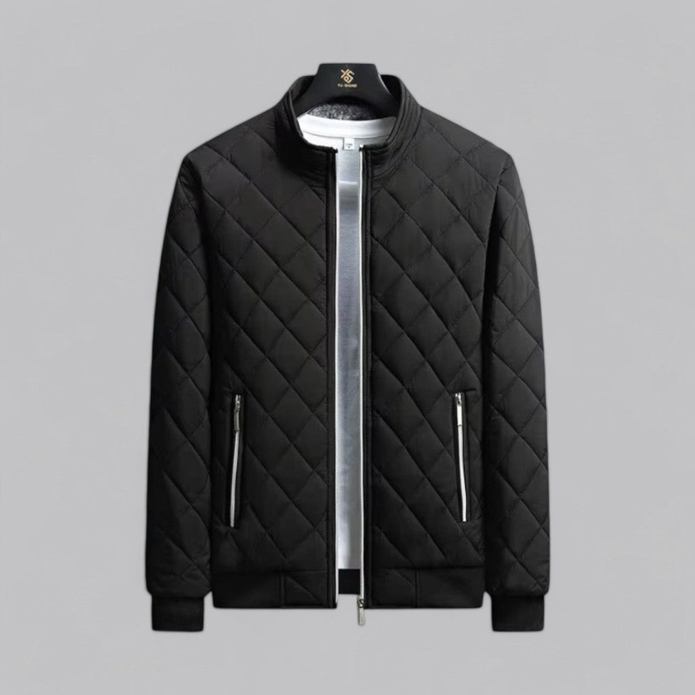 Men's Padded Zipper Bomber Coat - OutfitLondon