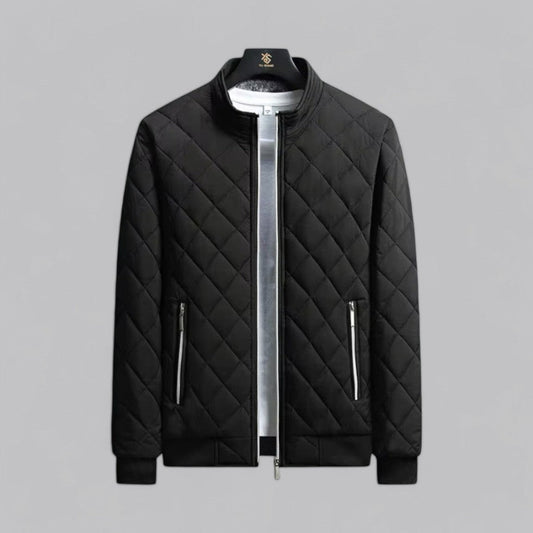 Men's Padded Zipper Bomber Coat - OutfitLondon