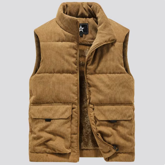 Warm Mens Quilted Fleece Body Warmer - OutfitLondon