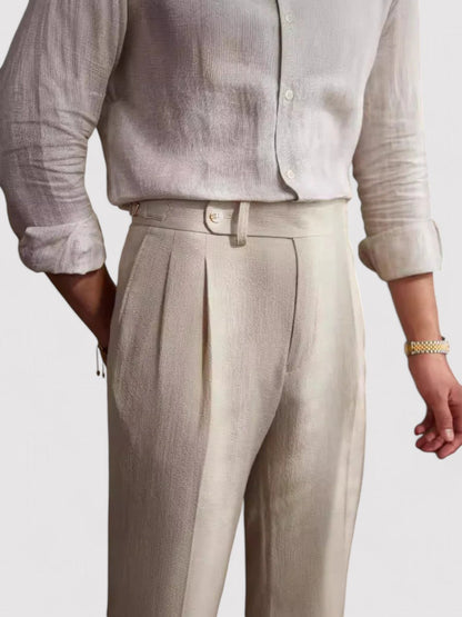 Classic Fit Pleated Mens Pants - OutfitLondon
