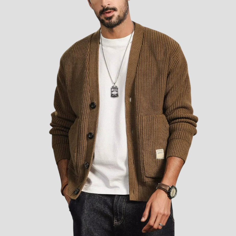 Warm Mens Wool Sweater Cardigan