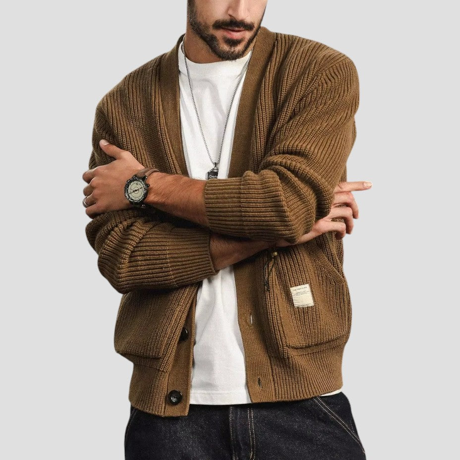 Warm Mens Wool Sweater Cardigan