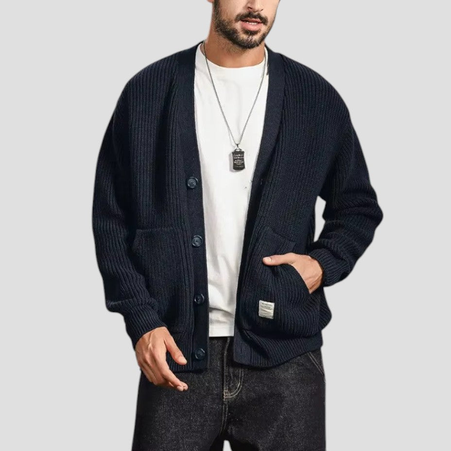 Warm Mens Wool Sweater Cardigan