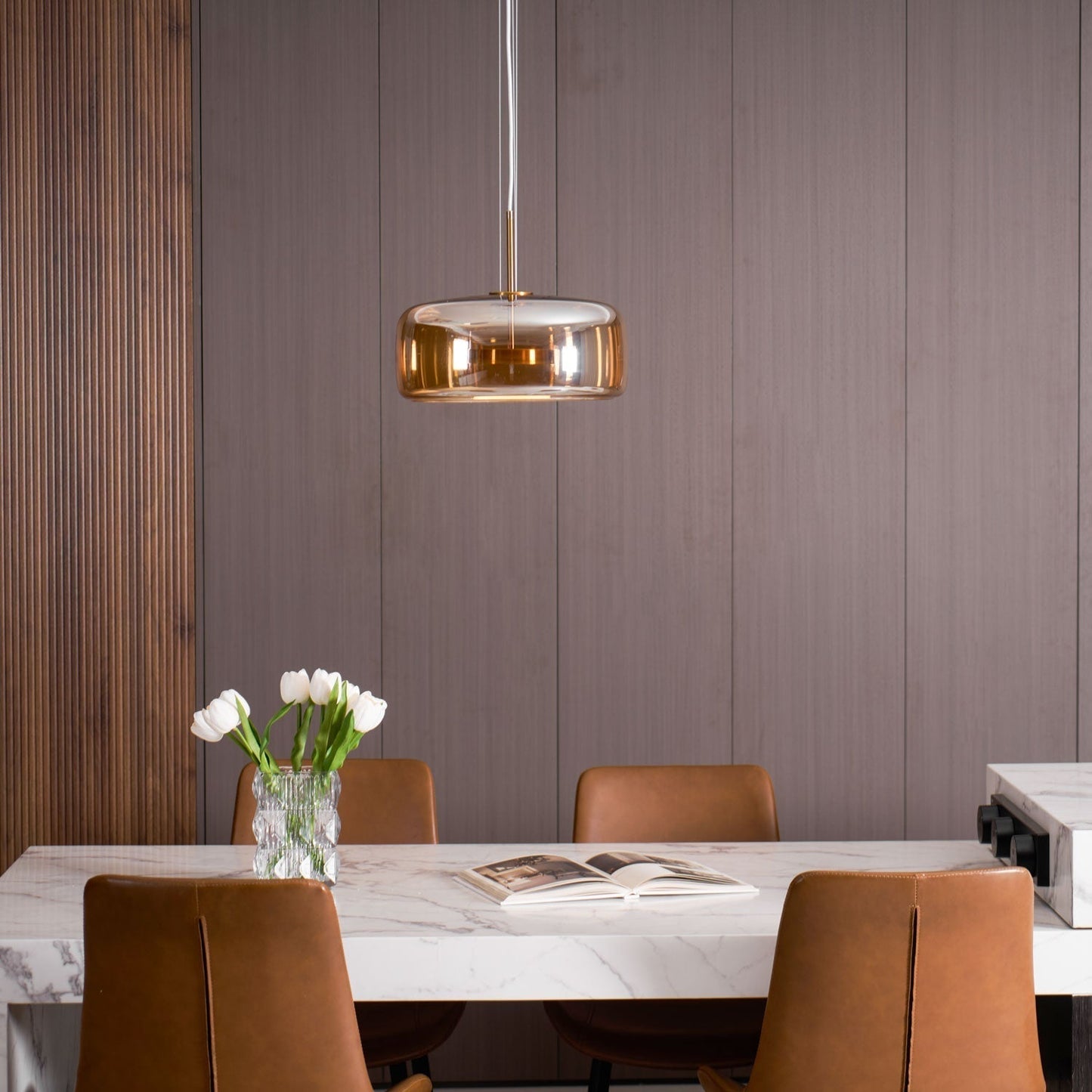 Stylish Glass Shade LED Hanging Light Fixture
