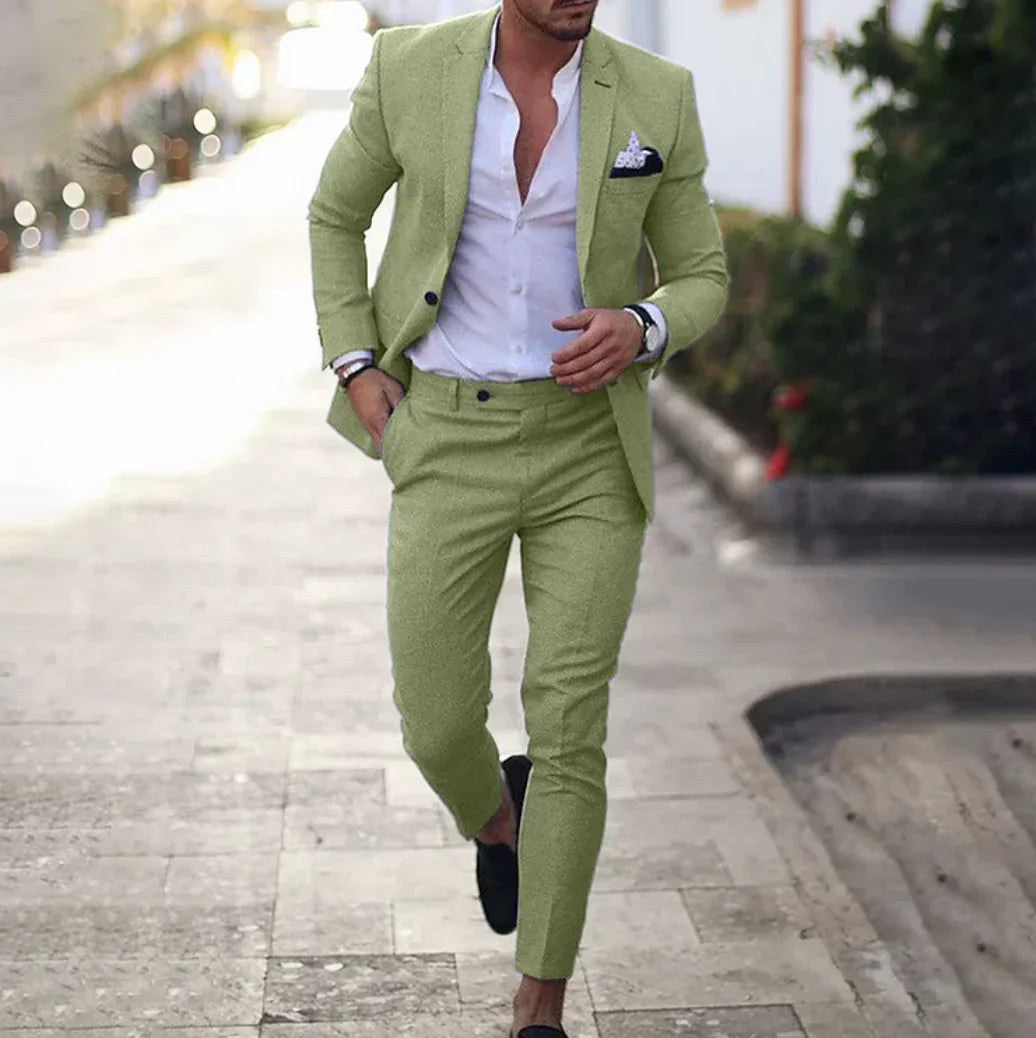 Slim Fit Men's Suit Jacket and Pants