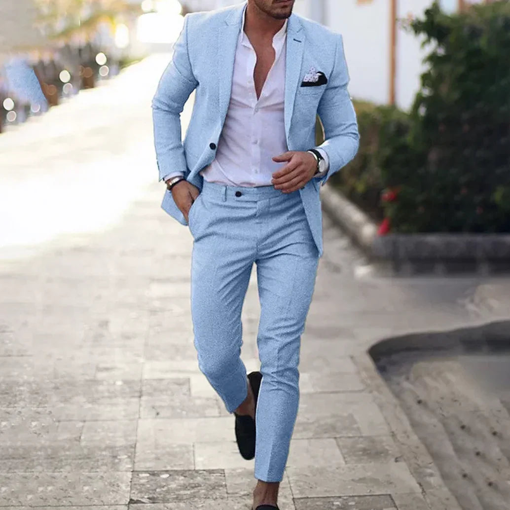 Slim Fit Men's Suit Jacket and Pants