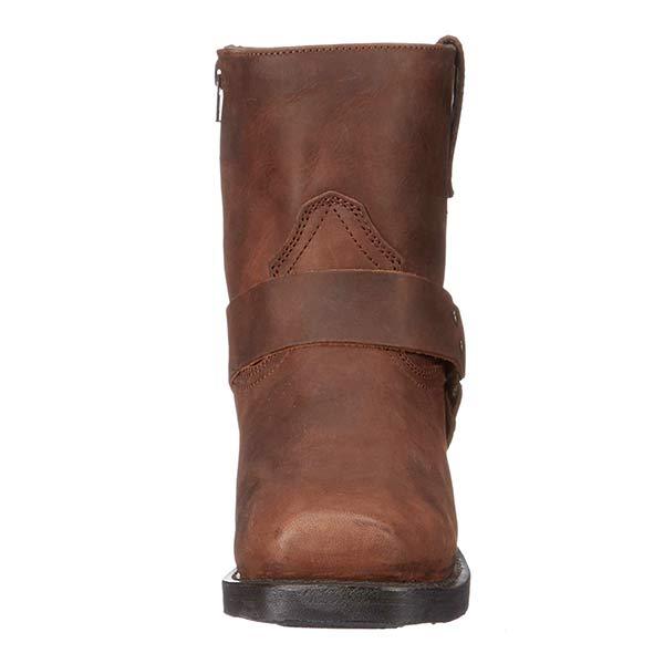 Ankle High Black Leather Biker Boots for Women