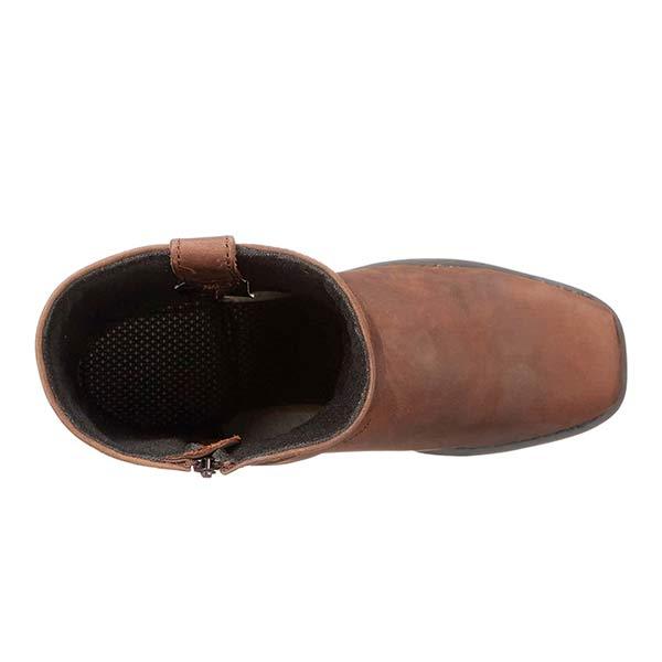 Ankle High Black Leather Biker Boots for Women