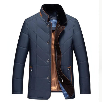 Mens Quilted Jacket Stand Collar - OutfitLondon