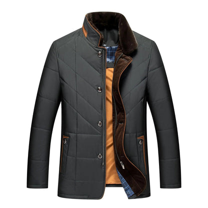 Mens Quilted Jacket Stand Collar
