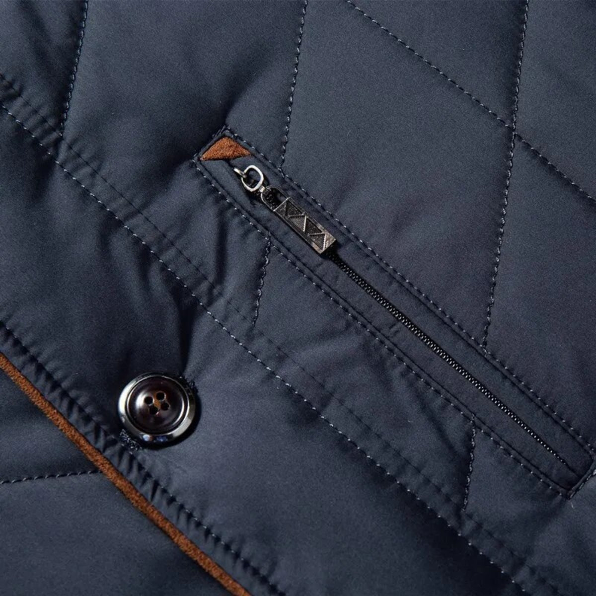 Mens Quilted Jacket Stand Collar