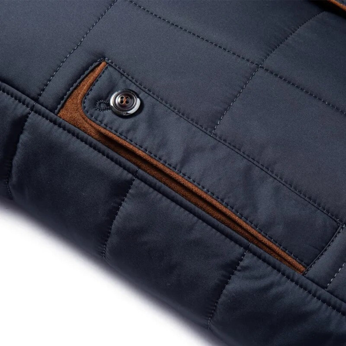 Mens Quilted Jacket Stand Collar