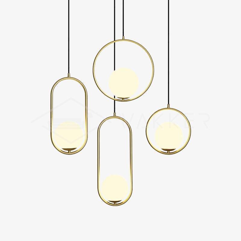 Sleek Glass Pendant Ceiling Light with Brass Accent