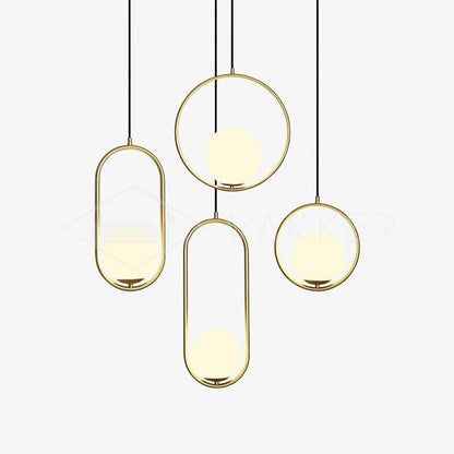 Sleek Glass Pendant Ceiling Light with Brass Accent