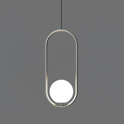 Sleek Glass Pendant Ceiling Light with Brass Accent