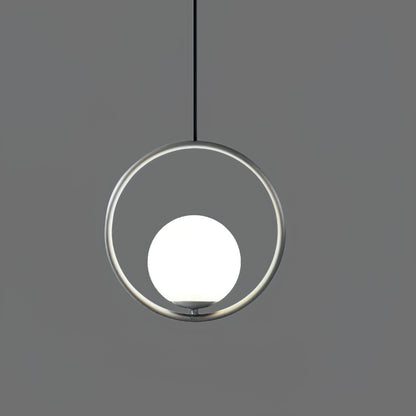 Sleek Glass Pendant Ceiling Light with Brass Accent