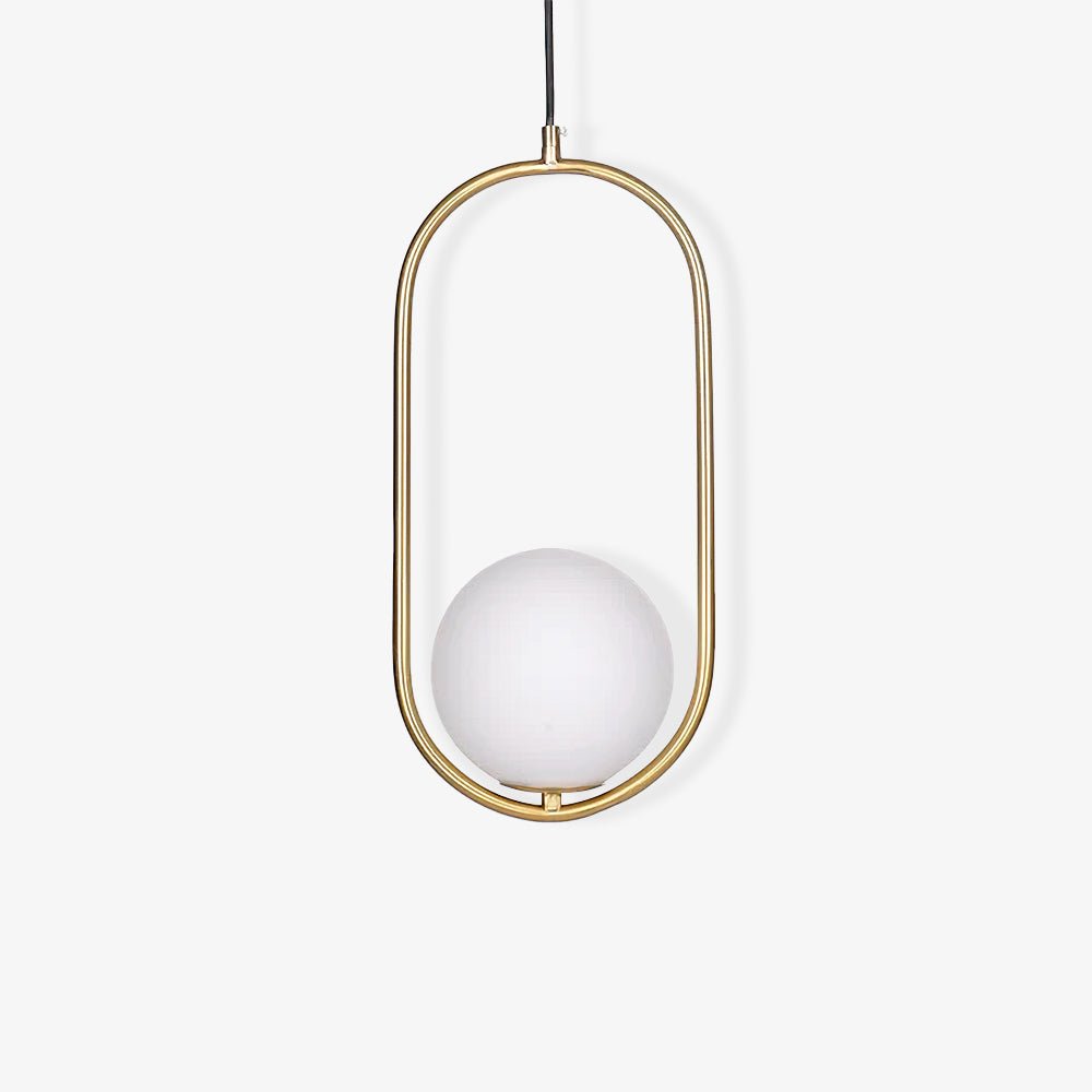 Sleek Glass Pendant Ceiling Light with Brass Accent