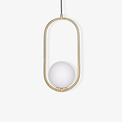 Sleek Glass Pendant Ceiling Light with Brass Accent