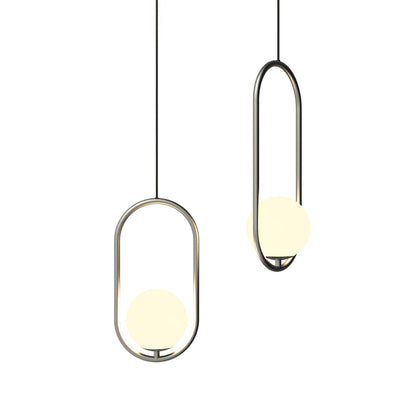 Sleek Glass Pendant Ceiling Light with Brass Accent