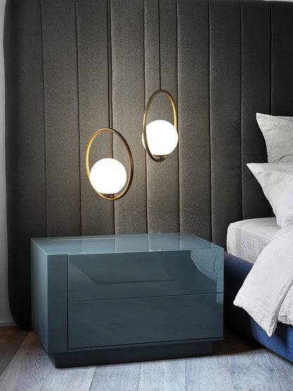 Sleek Glass Pendant Ceiling Light with Brass Accent
