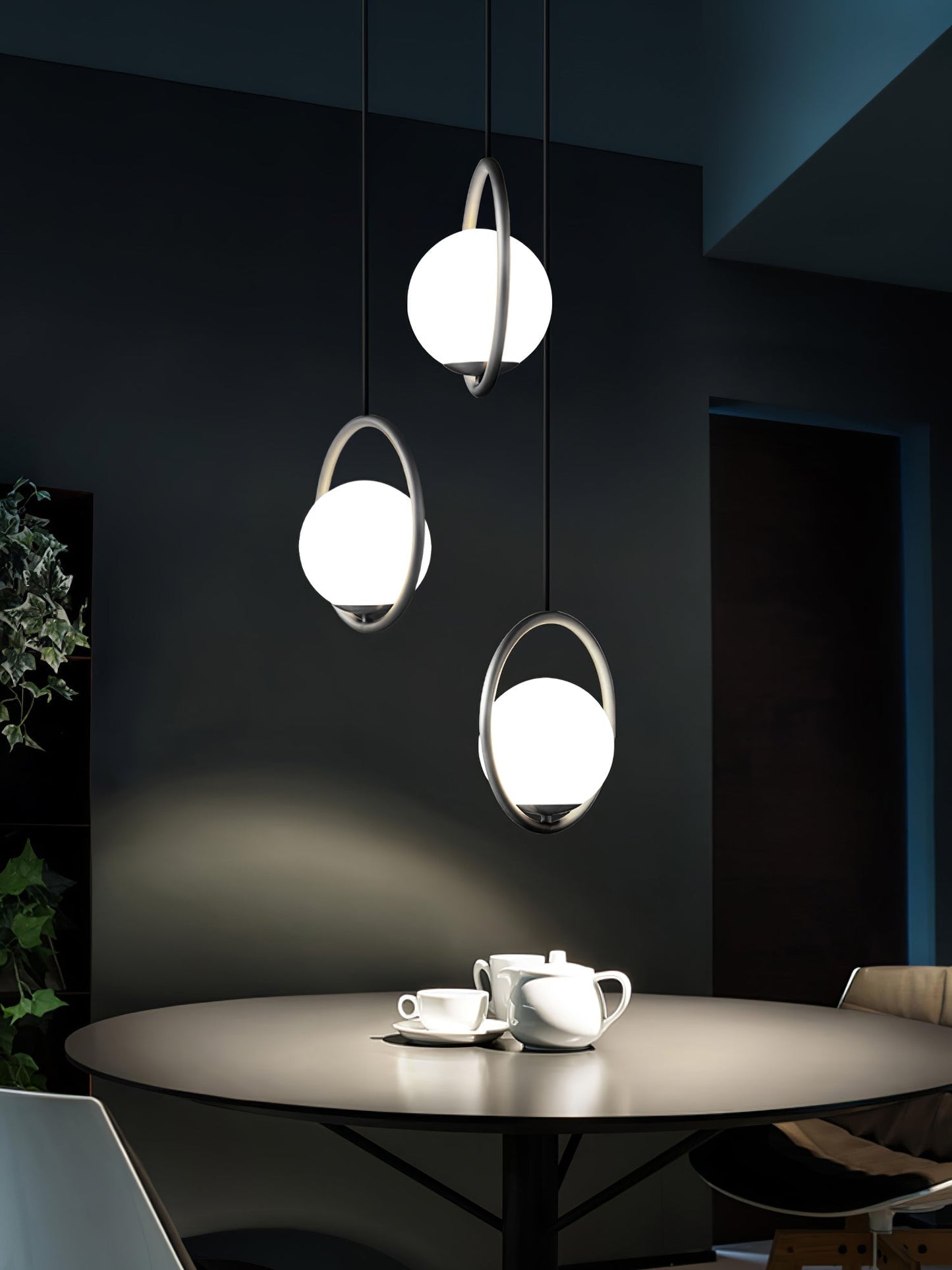 Sleek Glass Pendant Ceiling Light with Brass Accent