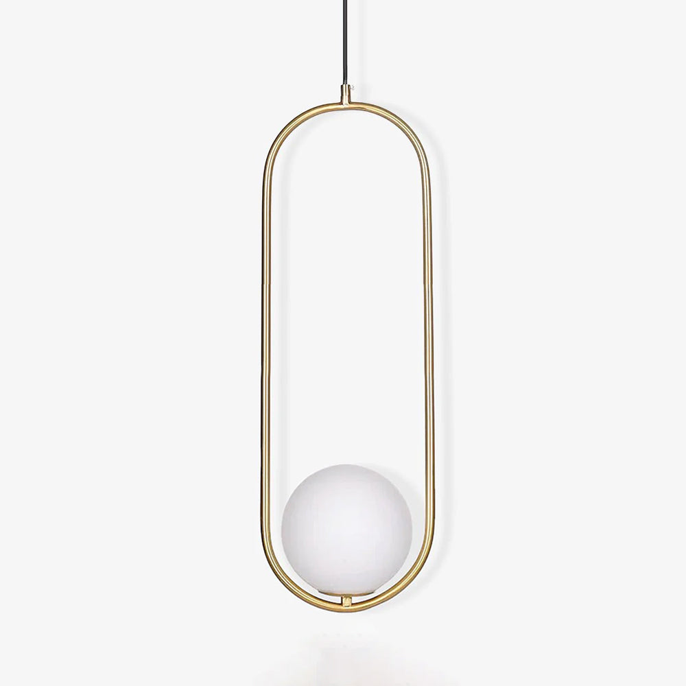 Sleek Glass Pendant Ceiling Light with Brass Accent