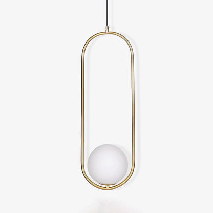 Sleek Glass Pendant Ceiling Light with Brass Accent