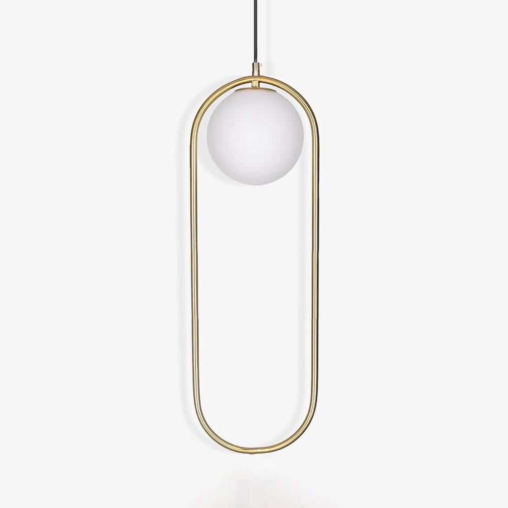 Sleek Glass Pendant Ceiling Light with Brass Accent