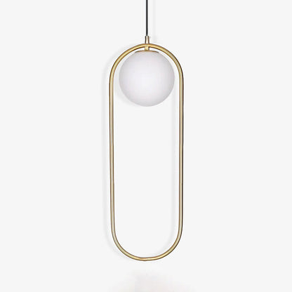 Sleek Glass Pendant Ceiling Light with Brass Accent