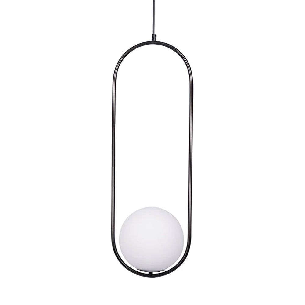 Sleek Glass Pendant Ceiling Light with Brass Accent