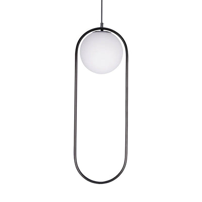 Sleek Glass Pendant Ceiling Light with Brass Accent