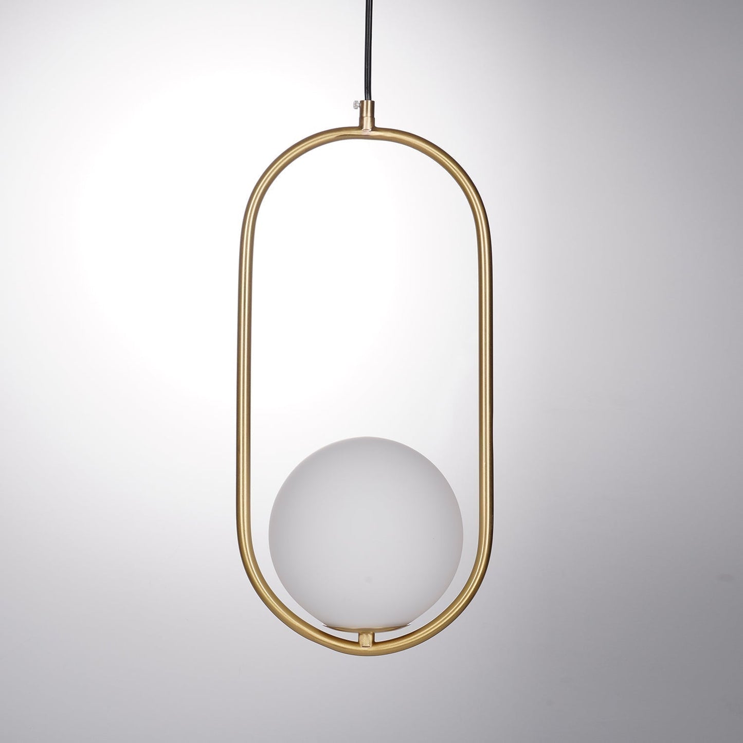 Sleek Glass Pendant Ceiling Light with Brass Accent