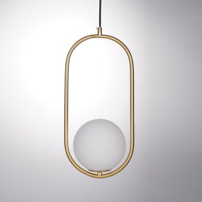 Sleek Glass Pendant Ceiling Light with Brass Accent