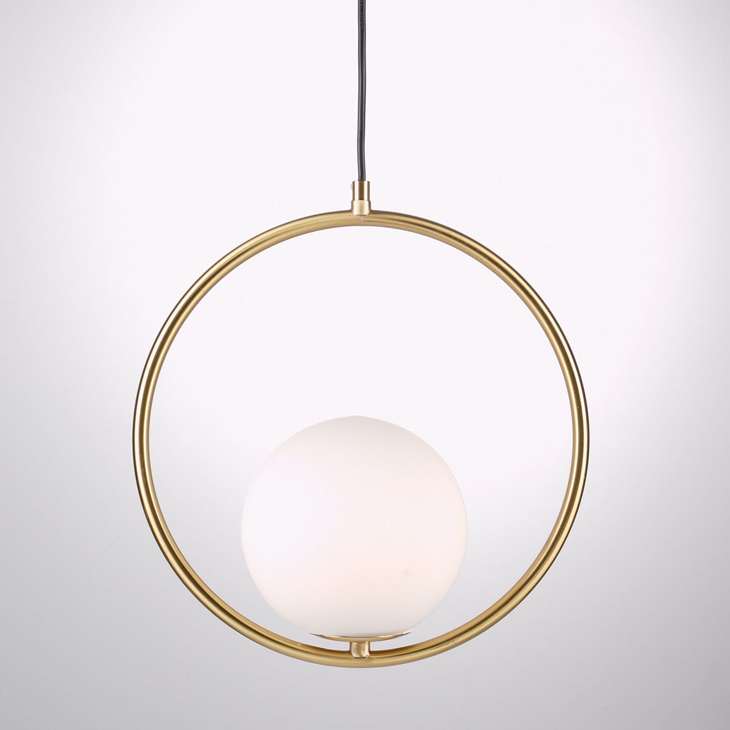 Sleek Glass Pendant Ceiling Light with Brass Accent