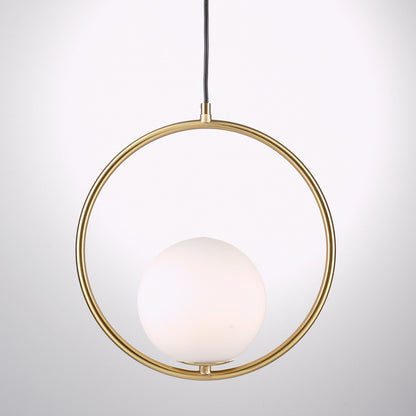 Sleek Glass Pendant Ceiling Light with Brass Accent
