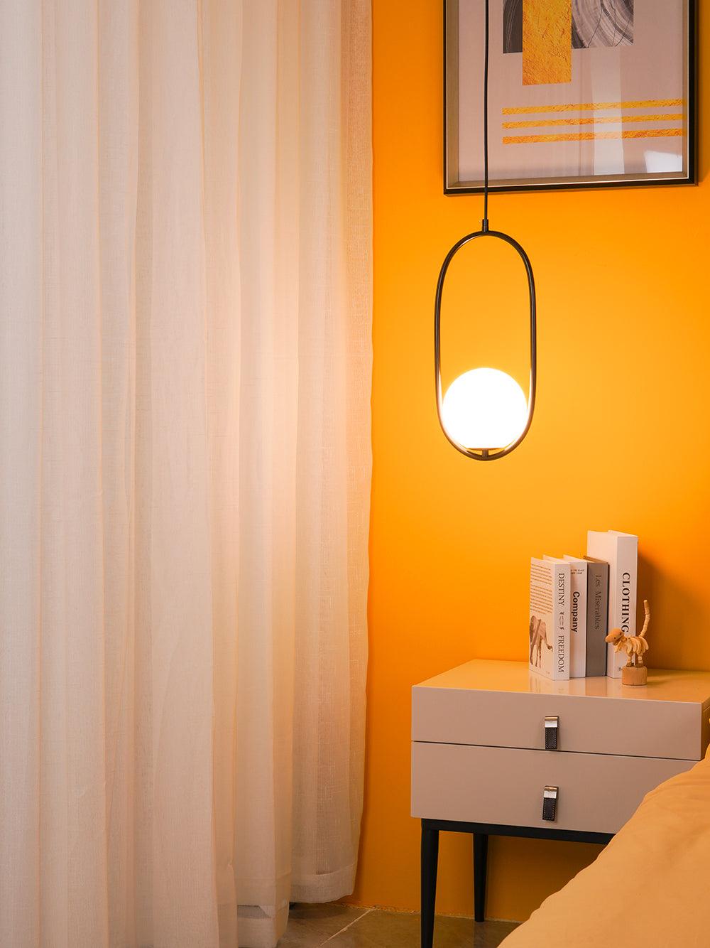 Sleek Glass Pendant Ceiling Light with Brass Accent