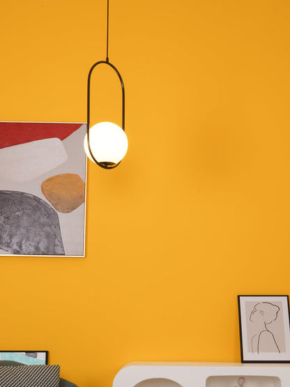 Sleek Glass Pendant Ceiling Light with Brass Accent
