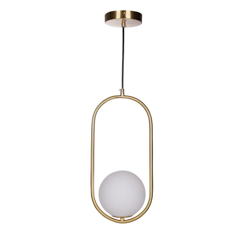 Sleek Glass Pendant Ceiling Light with Brass Accent